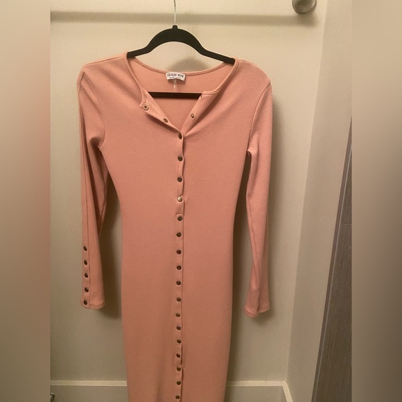 Dusty Rose ribbed midi dress from Fashionova - Picture 1 of 3